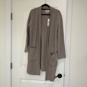 UGG Women's Beige Open-Front Cardigan